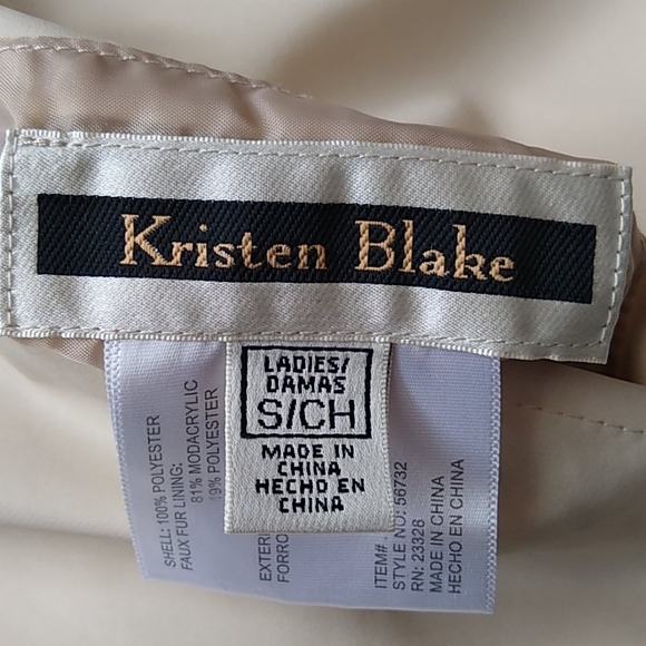 KRISTEN BLAKE Cream Color Reversible Faux Fur Vest - Picture 7 of 11